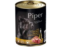 Piper - Премиум консервирана храна за кучета - пил.сърца/кафяв ориз- 800 гр